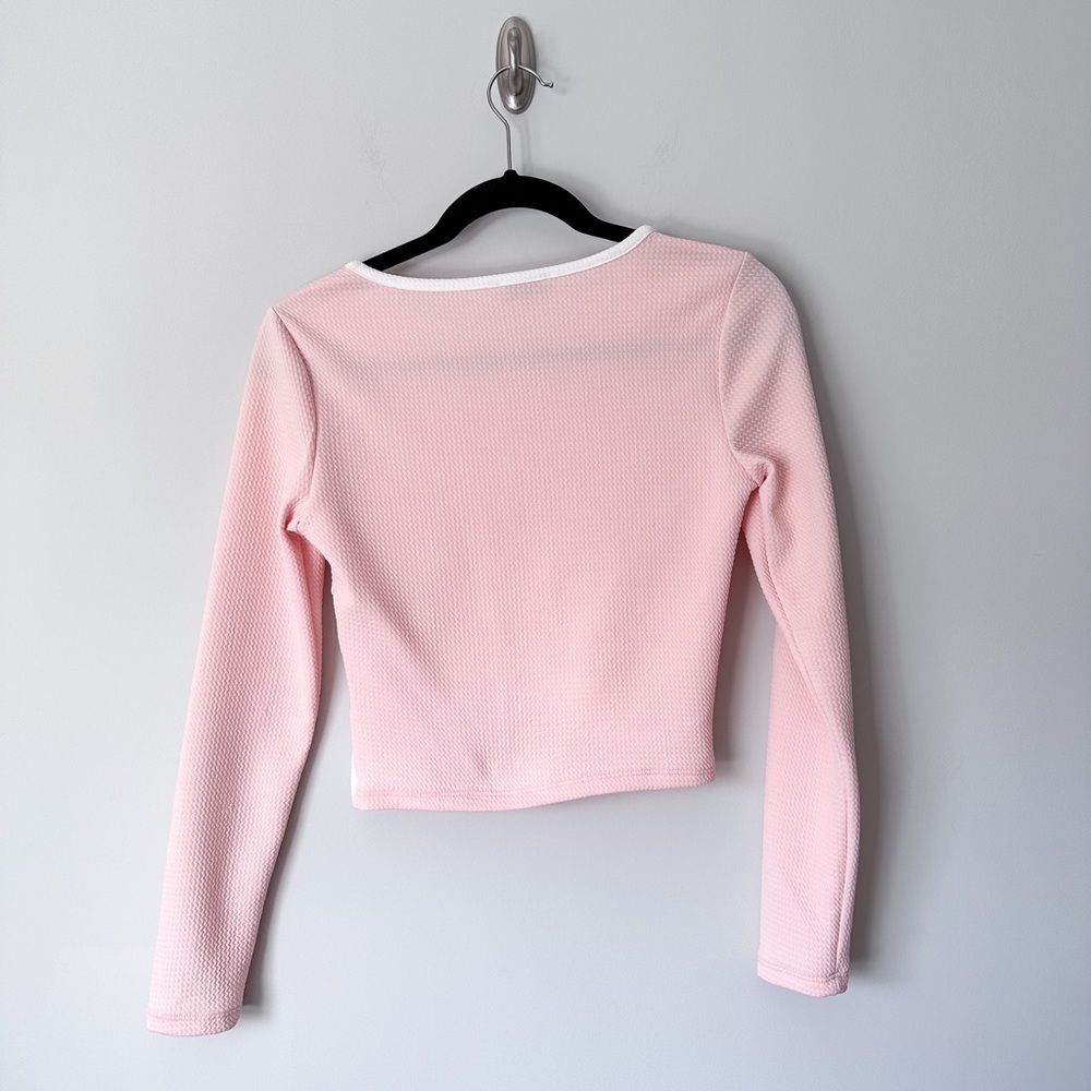Necessary Clothing Pink Long Sleeve Crop Top - Picture 5 of 6